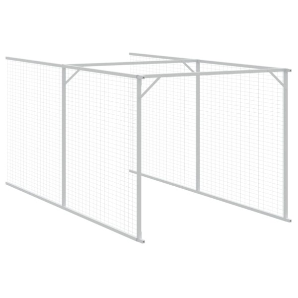 Caseta perros con tejado acero galvanizado gris 117x405x123 cm Caseta perros con tejado acero galvanizado gris 117x405x123 cm