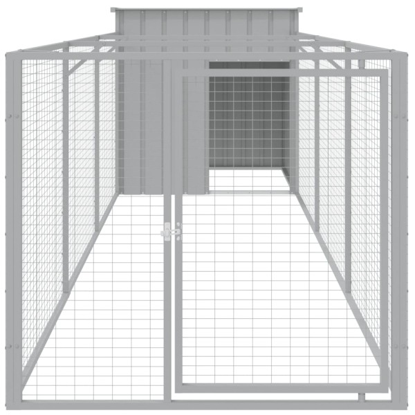 Caseta perros corral acero galvanizado gris claro 110x405x110cm Caseta perros corral acero galvanizado gris claro 110x405x110cm