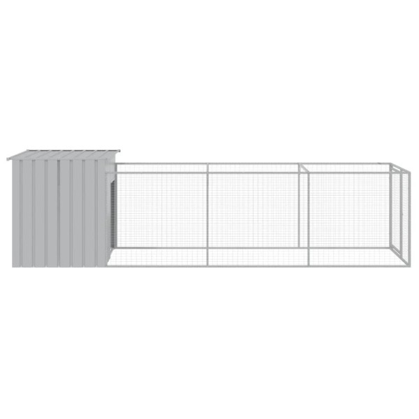 Caseta perros corral acero galvanizado gris claro 110x405x110cm Caseta perros corral acero galvanizado gris claro 110x405x110cm