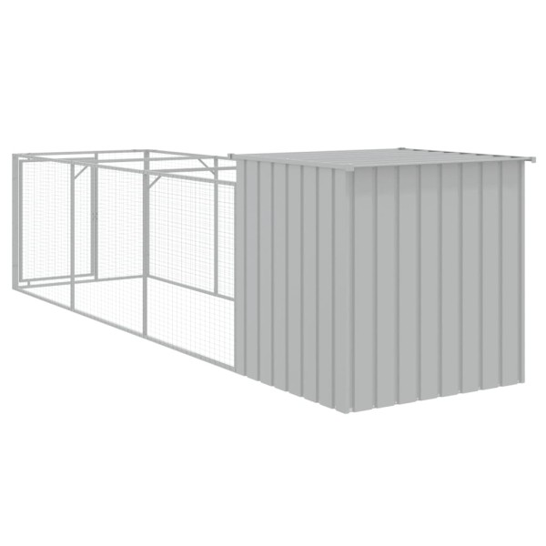 Caseta perros corral acero galvanizado gris claro 110x405x110cm Caseta perros corral acero galvanizado gris claro 110x405x110cm