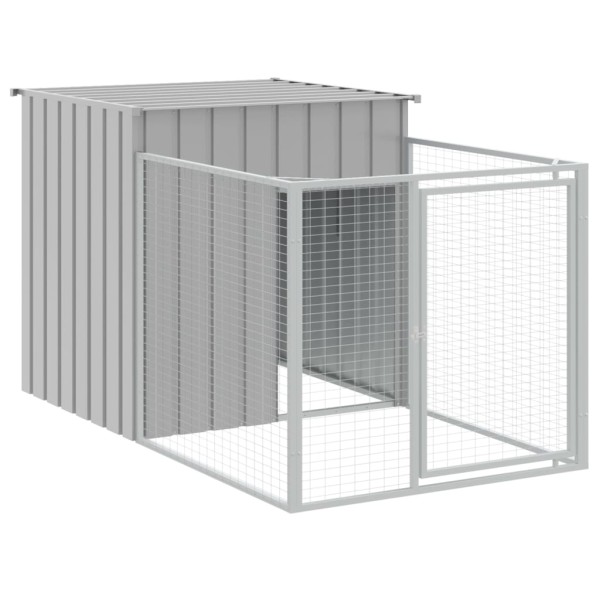 Caseta perros corral acero galvanizado gris claro 110x405x110cm Caseta perros corral acero galvanizado gris claro 110x405x110cm