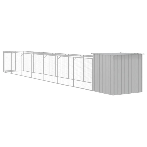 Caseta perros corral acero galvanizado gris claro 110x813x110cm Caseta perros corral acero galvanizado gris claro 110x813x110cm