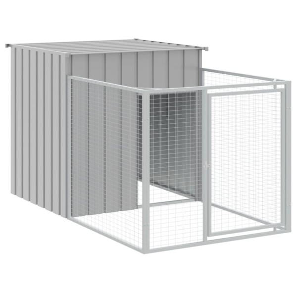 Caseta perros corral acero galvanizado gris claro 110x813x110cm Caseta perros corral acero galvanizado gris claro 110x813x110cm