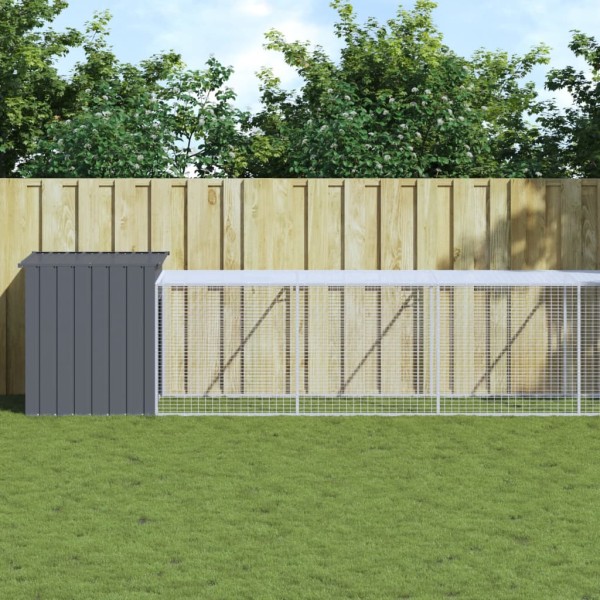 Gallinero con corral acero galvanizado gris 110x1017x110 cm Gallinero con corral acero galvanizado gris 110x1017x110 cm