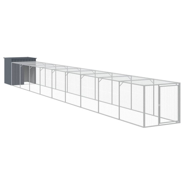 Gallinero con corral acero galvanizado gris 110x1017x110 cm Gallinero con corral acero galvanizado gris 110x1017x110 cm