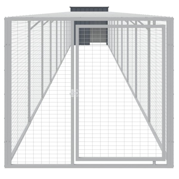 Gallinero con corral acero galvanizado gris 110x1017x110 cm Gallinero con corral acero galvanizado gris 110x1017x110 cm