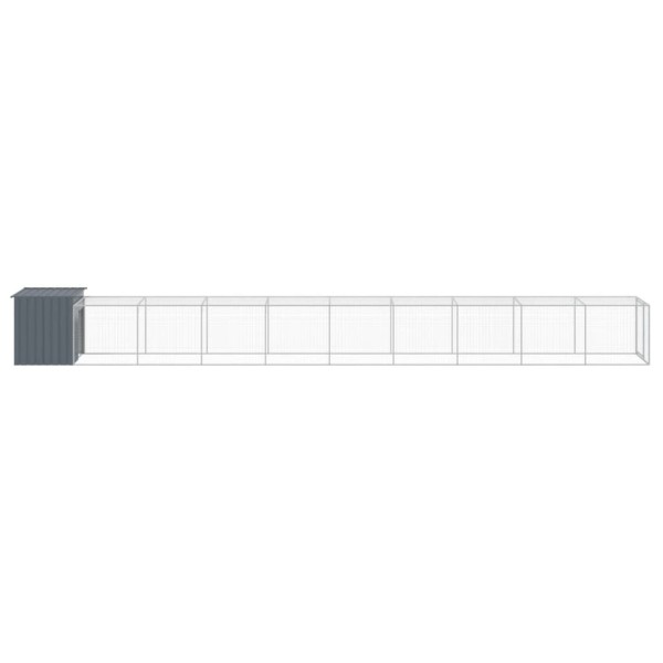 Gallinero con corral acero galvanizado gris 110x1017x110 cm Gallinero con corral acero galvanizado gris 110x1017x110 cm