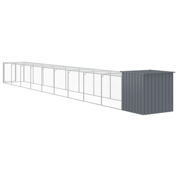 Gallinero con corral acero galvanizado gris 110x1017x110 cm Gallinero con corral acero galvanizado gris 110x1017x110 cm