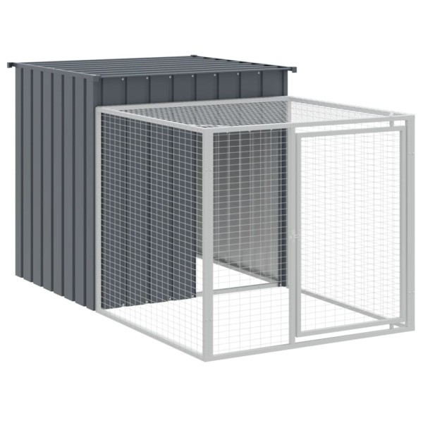 Gallinero con corral acero galvanizado gris 110x1017x110 cm Gallinero con corral acero galvanizado gris 110x1017x110 cm