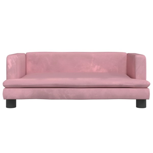 Sofá para niños de terciopelo rosa 80x45x30 cm