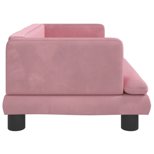 Sofá para niños de terciopelo rosa 80x45x30 cm