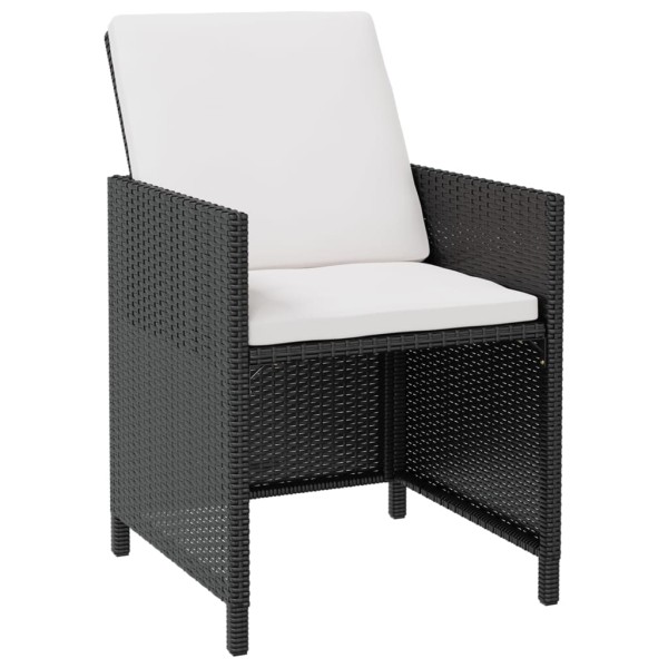 Set comedor de jardín 9 pzas ratán sintético y madera negro Set comedor de jardín 9 pzas ratán sintético y madera negro