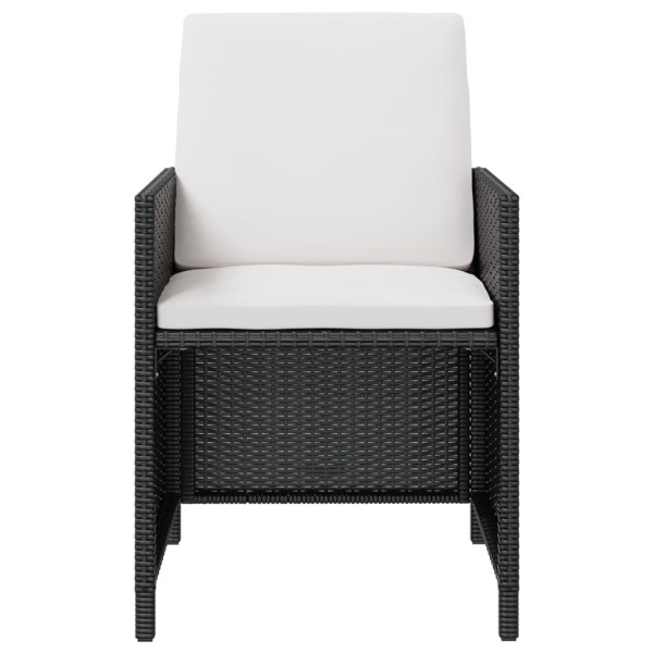 Set comedor de jardín 9 pzas ratán sintético y madera negro Set comedor de jardín 9 pzas ratán sintético y madera negro