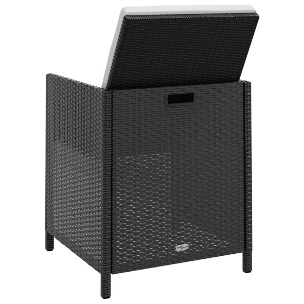 Set comedor de jardín 9 pzas ratán sintético y madera negro Set comedor de jardín 9 pzas ratán sintético y madera negro