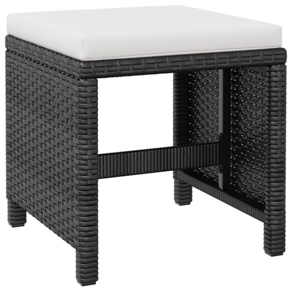 Set comedor de jardín 9 pzas ratán sintético y madera negro Set comedor de jardín 9 pzas ratán sintético y madera negro