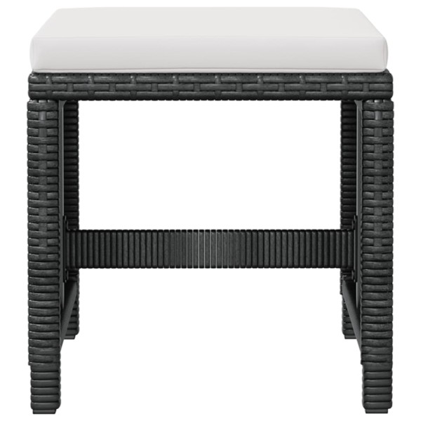 Set comedor de jardín 9 pzas ratán sintético y madera negro Set comedor de jardín 9 pzas ratán sintético y madera negro