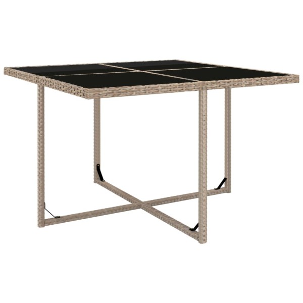 Set comedor de jardín 9 piezas y cojines ratán sintético beige