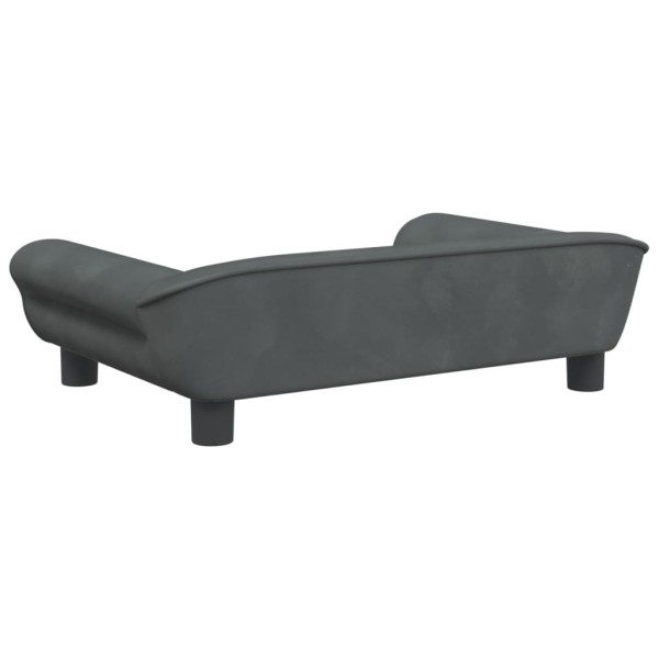 Cama para perros de terciopelo gris oscuro 70x48x22 cm