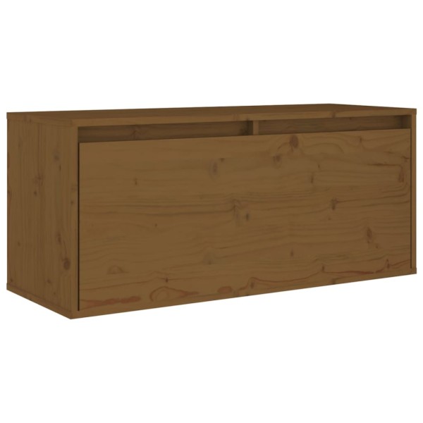 Muebles para TV 8 piezas madera maciza de pino marrón miel