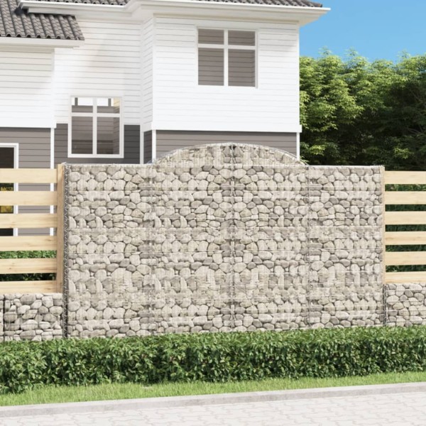 Cestas de gaviones 4 uds forma de arco hierro 300x30x180/200 cm Cestas de gaviones 4 uds forma de arco hierro 300x30x180/200 cm