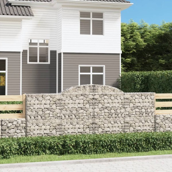 Cestas gaviones 30 uds forma de arco hierro 300x30x120/140 cm Cestas gaviones 30 uds forma de arco hierro 300x30x120/140 cm