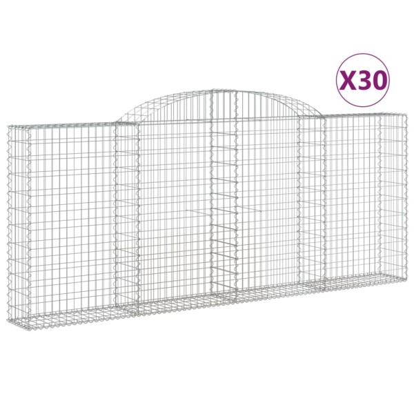 Cestas gaviones 30 uds forma de arco hierro 300x30x120/140 cm Cestas gaviones 30 uds forma de arco hierro 300x30x120/140 cm