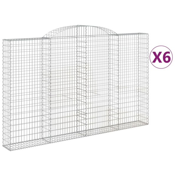 Cestas de gaviones 6 uds forma de arco hierro 300x30x180/200 cm Cestas de gaviones 6 uds forma de arco hierro 300x30x180/200 cm