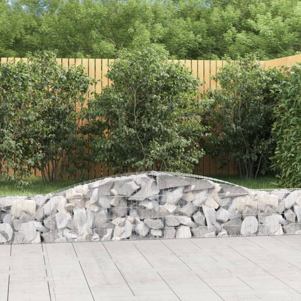Cestas de gaviones 25 uds forma de arco hierro 400x30x40/60 cm Cestas de gaviones 25 uds forma de arco hierro 400x30x40/60 cm