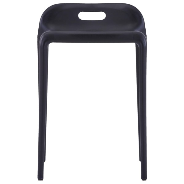 Taburetes apilables 4 unidades plástico negro Taburetes apilables 4 unidades plástico negro
