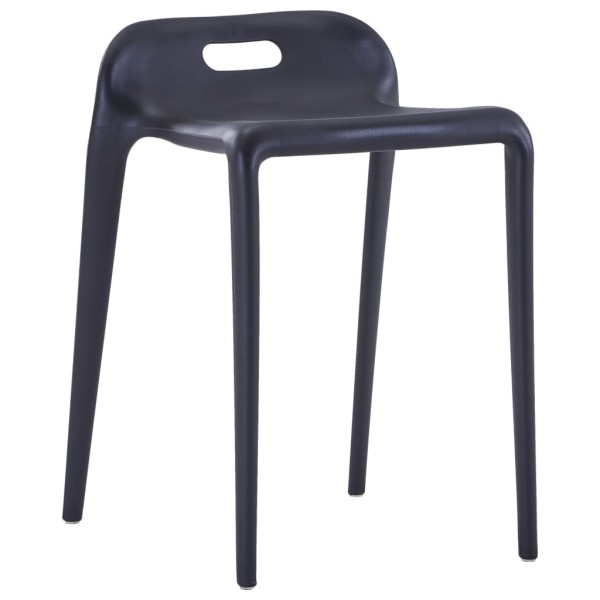 Taburetes apilables 4 unidades plástico negro Taburetes apilables 4 unidades plástico negro