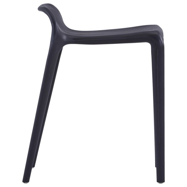 Taburetes apilables 4 unidades plástico negro Taburetes apilables 4 unidades plástico negro