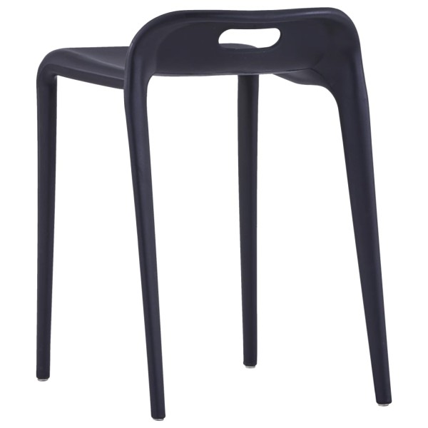 Taburetes apilables 4 unidades plástico negro Taburetes apilables 4 unidades plástico negro