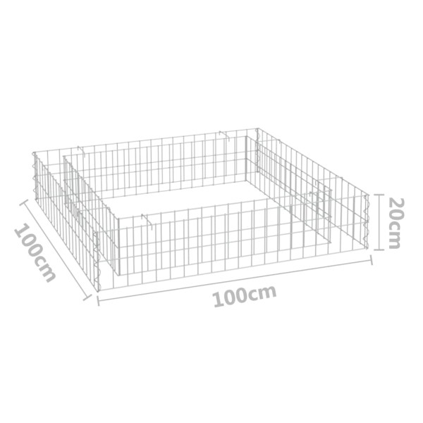 Arriate de gaviones de acero galvanizado 100x100x20 cm Arriate de gaviones de acero galvanizado 100x100x20 cm