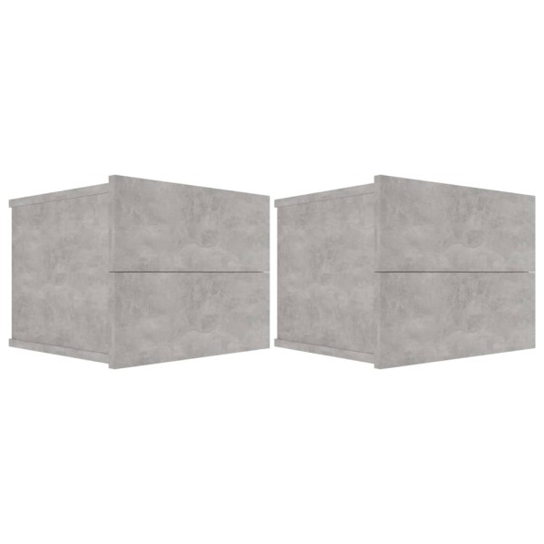 Mesitas de noche 2 uds contrachapada gris hormigón 40x30x30cm Mesitas de noche 2 uds contrachapada gris hormigón 40x30x30cm