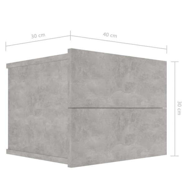 Mesitas de noche 2 uds contrachapada gris hormigón 40x30x30cm Mesitas de noche 2 uds contrachapada gris hormigón 40x30x30cm