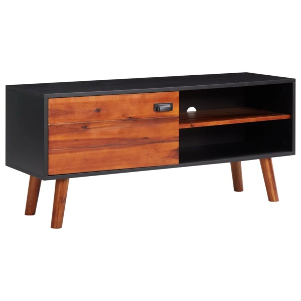 Mueble para TV de madera maciza de acacia y MDF 110x35x50 cm Mueble para TV de madera maciza de acacia y MDF 110x35x50 cm