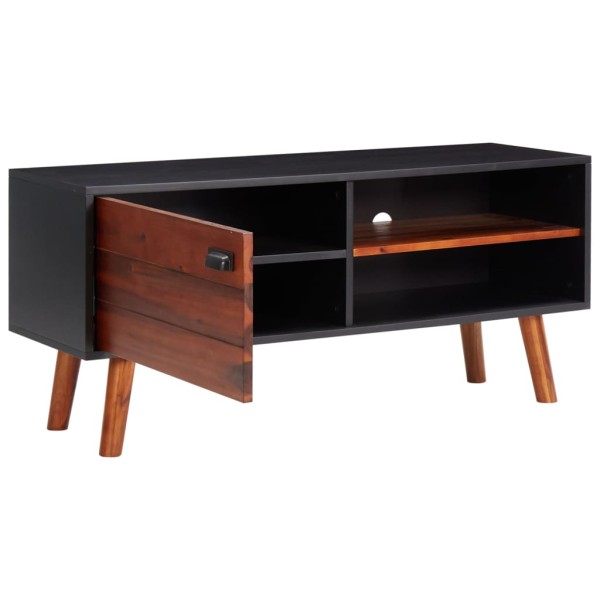 Mueble para TV de madera maciza de acacia y MDF 110x35x50 cm Mueble para TV de madera maciza de acacia y MDF 110x35x50 cm
