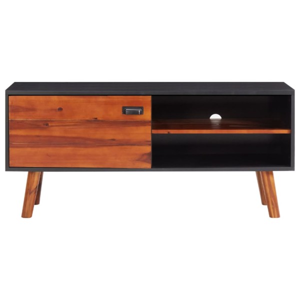 Mueble para TV de madera maciza de acacia y MDF 110x35x50 cm Mueble para TV de madera maciza de acacia y MDF 110x35x50 cm