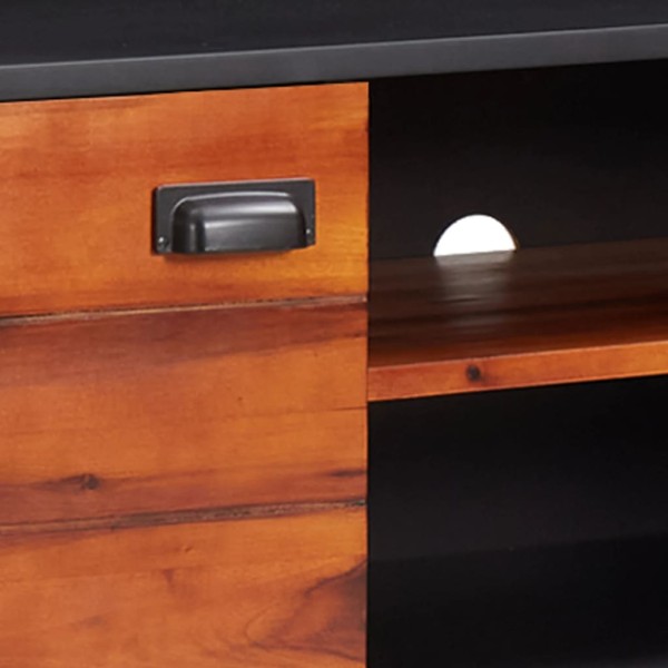 Mueble para TV de madera maciza de acacia y MDF 110x35x50 cm Mueble para TV de madera maciza de acacia y MDF 110x35x50 cm