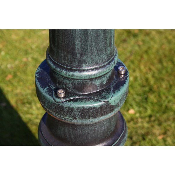 Farola de jardín 2 brazos 215 cm verde oscuro/negro aluminio Farola de jardín 2 brazos 215 cm verde oscuro/negro aluminio