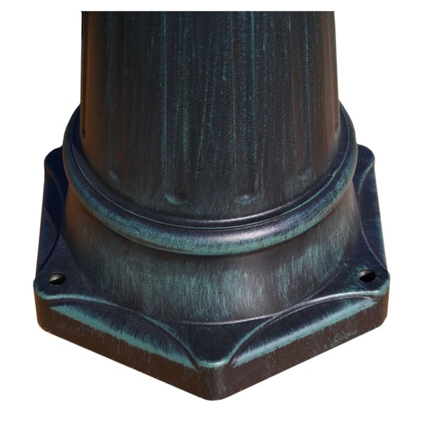 Farola de jardín 2 brazos 215 cm verde oscuro/negro aluminio Farola de jardín 2 brazos 215 cm verde oscuro/negro aluminio