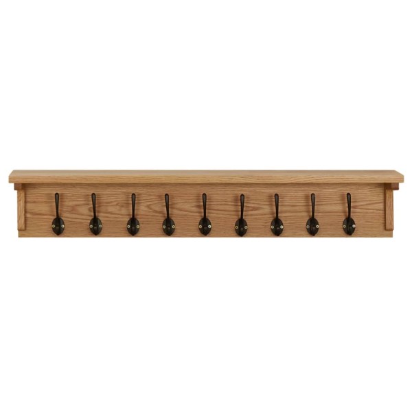 Perchero de madera maciza de roble 90x16x16 cm