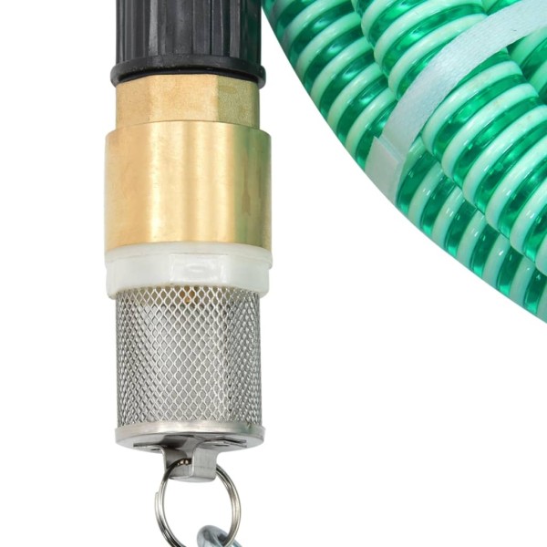 Manguera de succión con conectores de latón PVC verde 29 mm 5 m Manguera de succión con conectores de latón PVC verde 29 mm 5 m