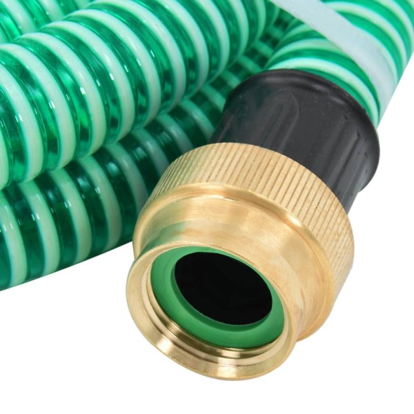 Manguera de succión con conectores de latón PVC verde 29 mm 5 m Manguera de succión con conectores de latón PVC verde 29 mm 5 m