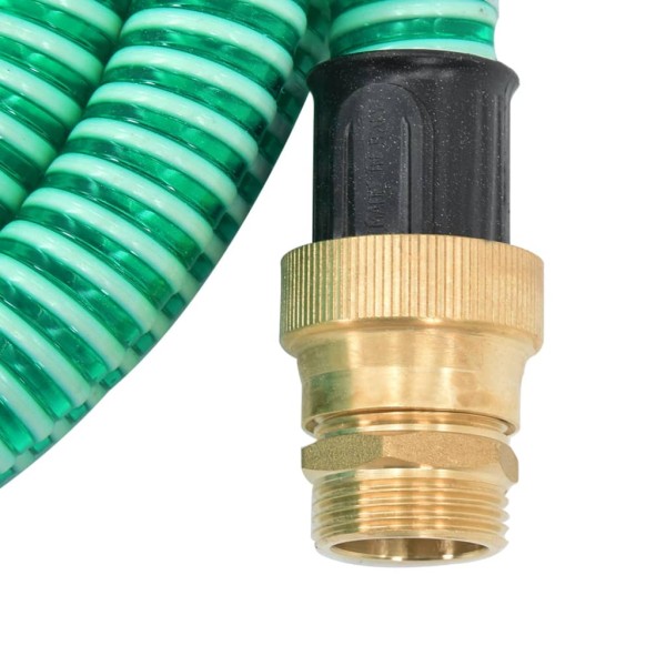 Manguera de succión con conectores de latón PVC verde 29 mm 5 m Manguera de succión con conectores de latón PVC verde 29 mm 5 m