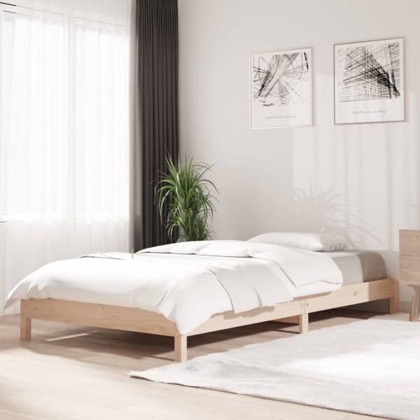 Cama apilable de madera pino maciza 75x190 cm Cama apilable de madera pino maciza 75x190 cm