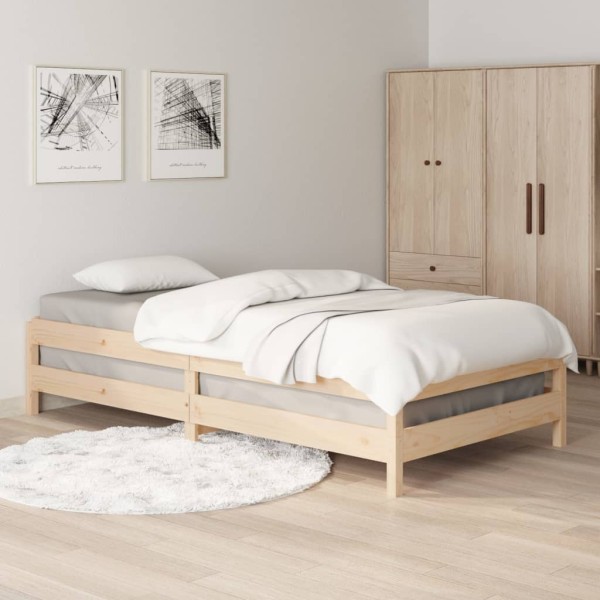 Cama apilable de madera pino maciza 75x190 cm Cama apilable de madera pino maciza 75x190 cm