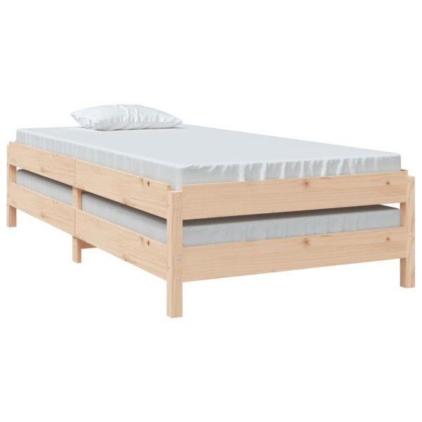 Cama apilable de madera pino maciza 75x190 cm Cama apilable de madera pino maciza 75x190 cm