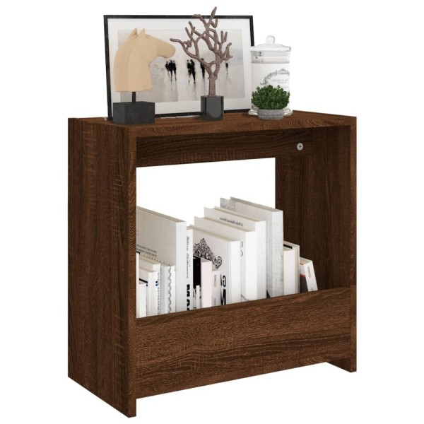 Mesa auxiliar madera contrachapada roble marrón 50x26x50 cm Mesa auxiliar madera contrachapada roble marrón 50x26x50 cm