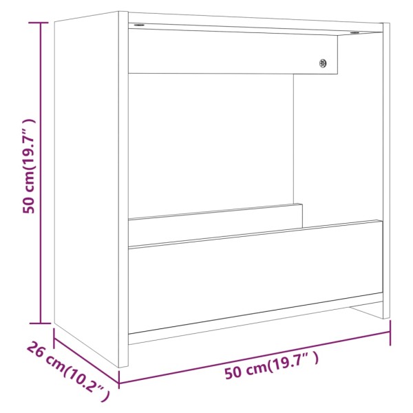 Mesa auxiliar madera contrachapada roble marrón 50x26x50 cm Mesa auxiliar madera contrachapada roble marrón 50x26x50 cm